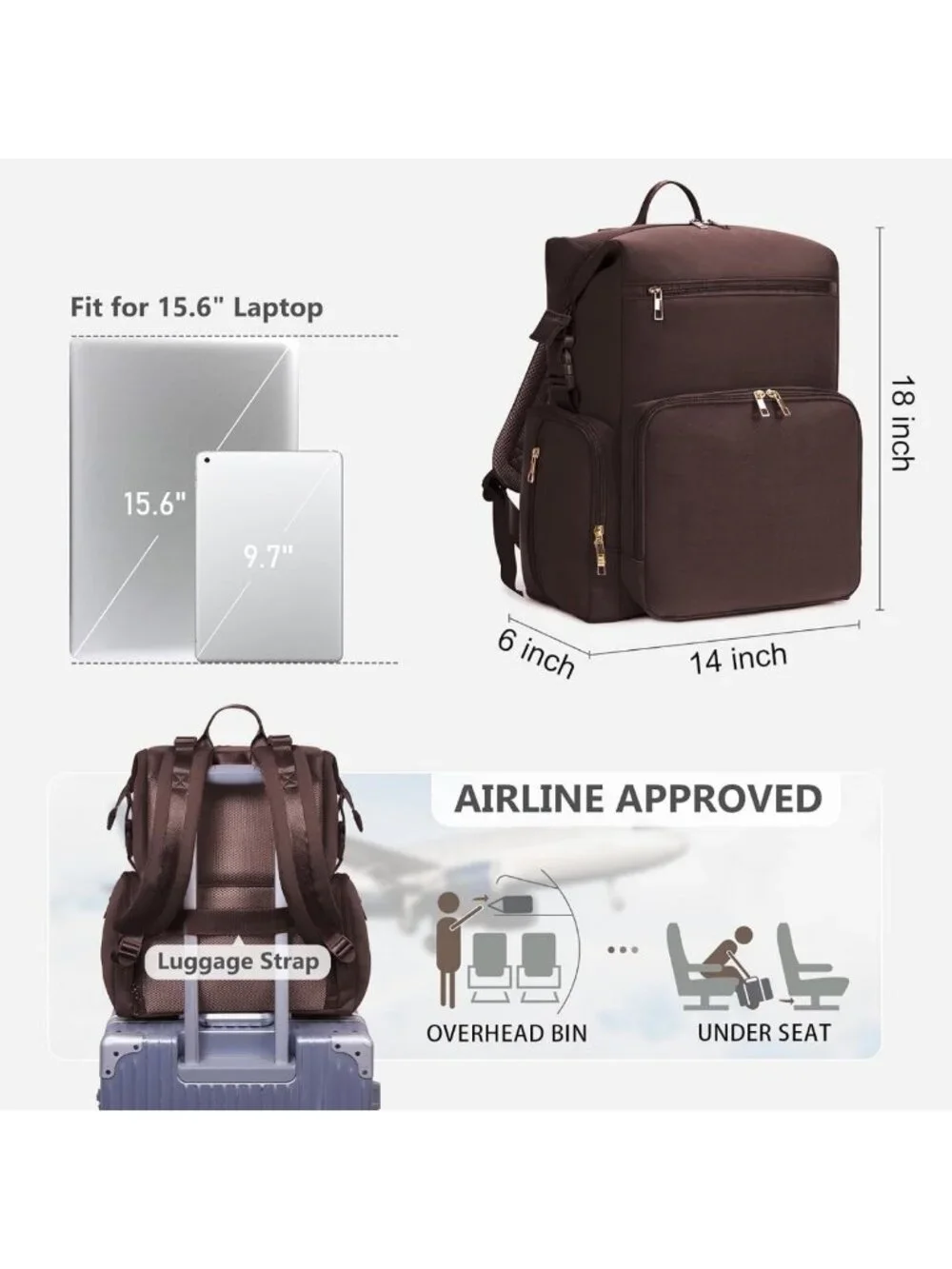 Stylish Neoprene Diaper Bag Backpack | Insulated Pockets & Changing Pad | Travel